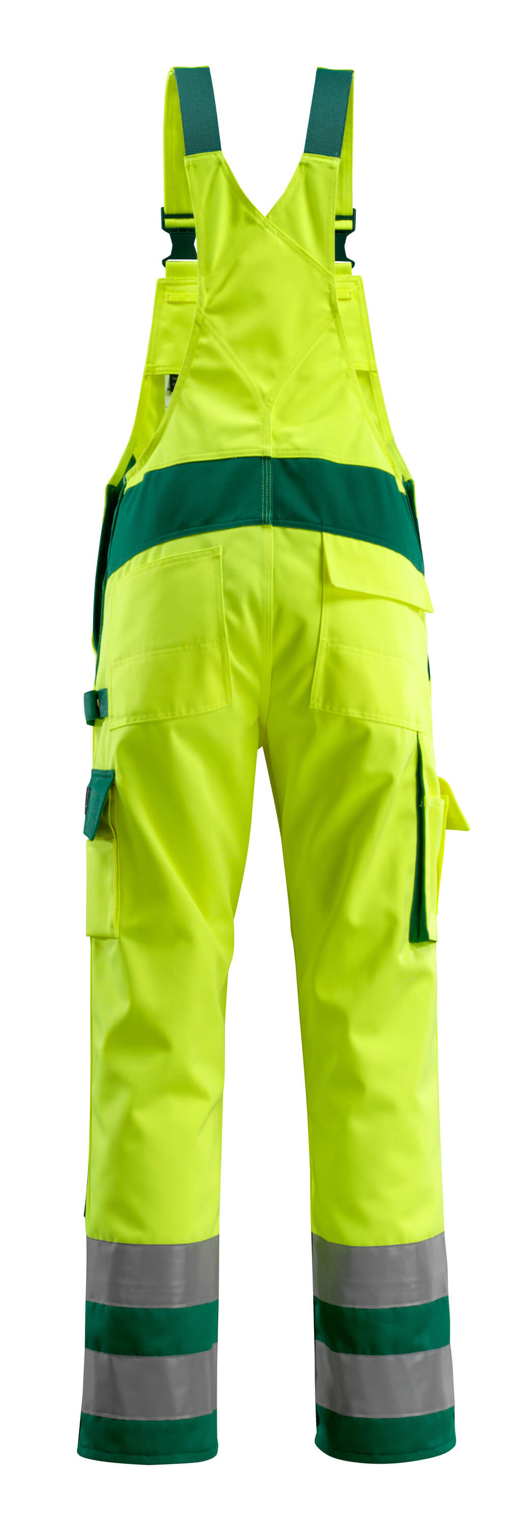 Avohaalari polvitaskuilla - 07169-470 - hi-vis keltainen/vihreä
