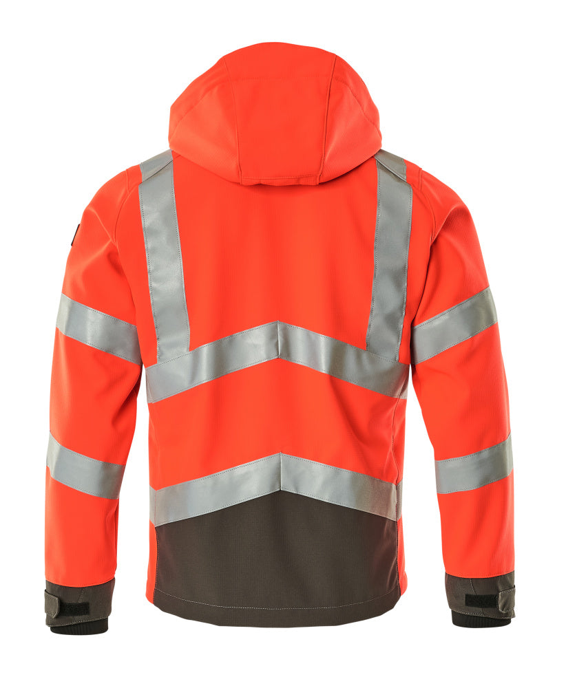 Softshell-takki - 15502-246 - hi-vis punainen/tumma antrasiitti