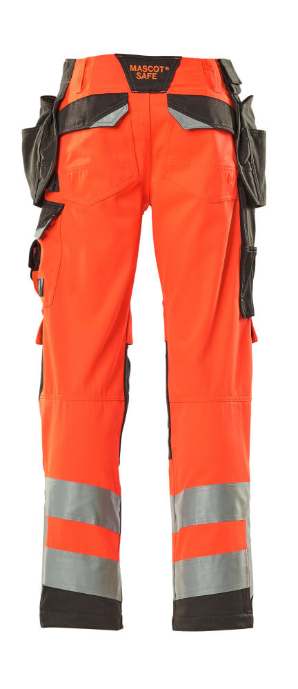 Housut riipputaskuilla - 15531-860 - hi-vis punainen/tumma antrasiitti