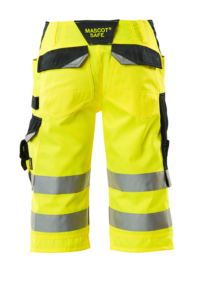 Shortsit, pitkät - 15549-860 - hi-vis keltainen/tumma laivastonsininen