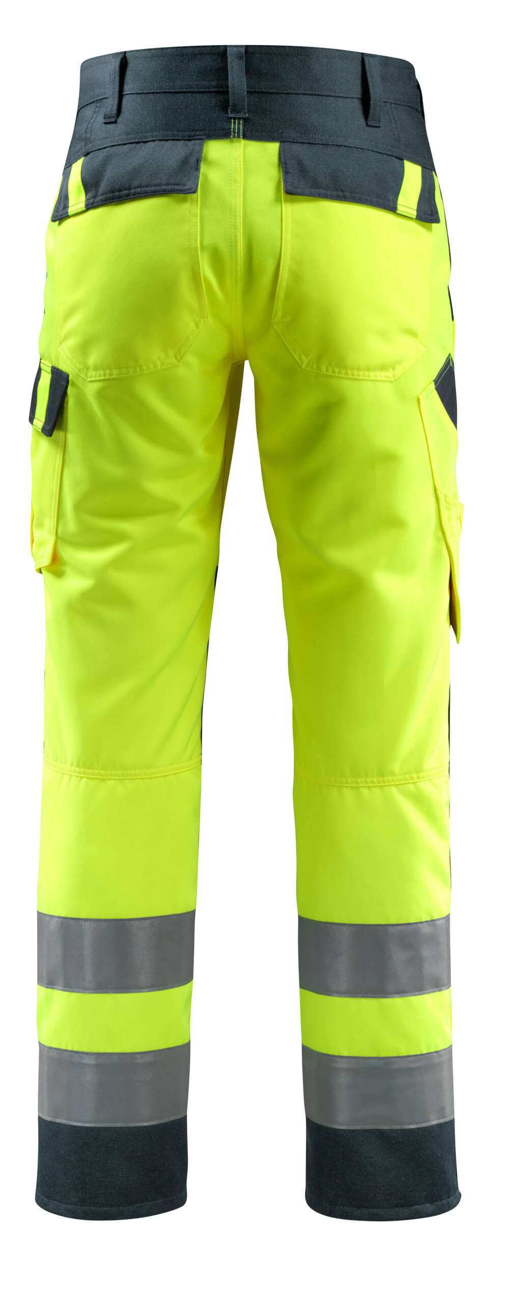 Housut polvitaskuilla - 15979-948 - hi-vis keltainen/tumma laivastonsininen