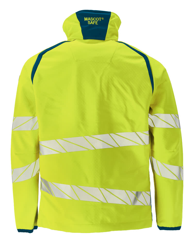 Softshell-takki - 19002-143 - hi-vis keltainen/tumma petrooli