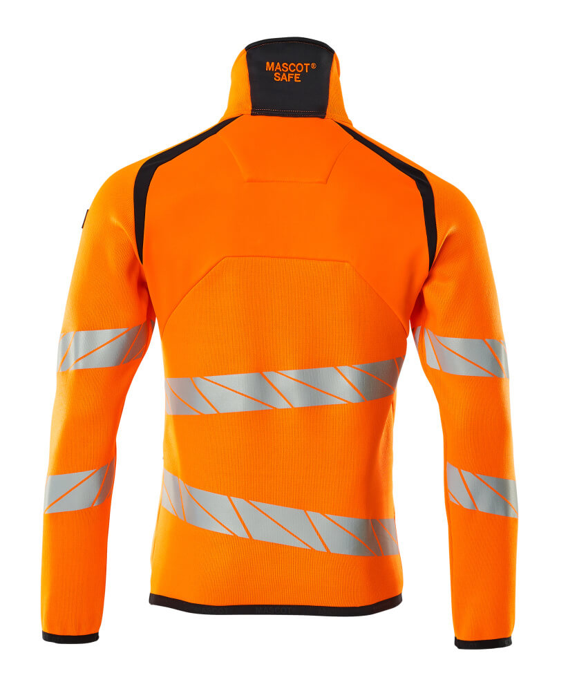 Neulepusero lyhyellä vetoketjulla - 19005-351 - hi-vis oranssi/tumma laivastonsininen