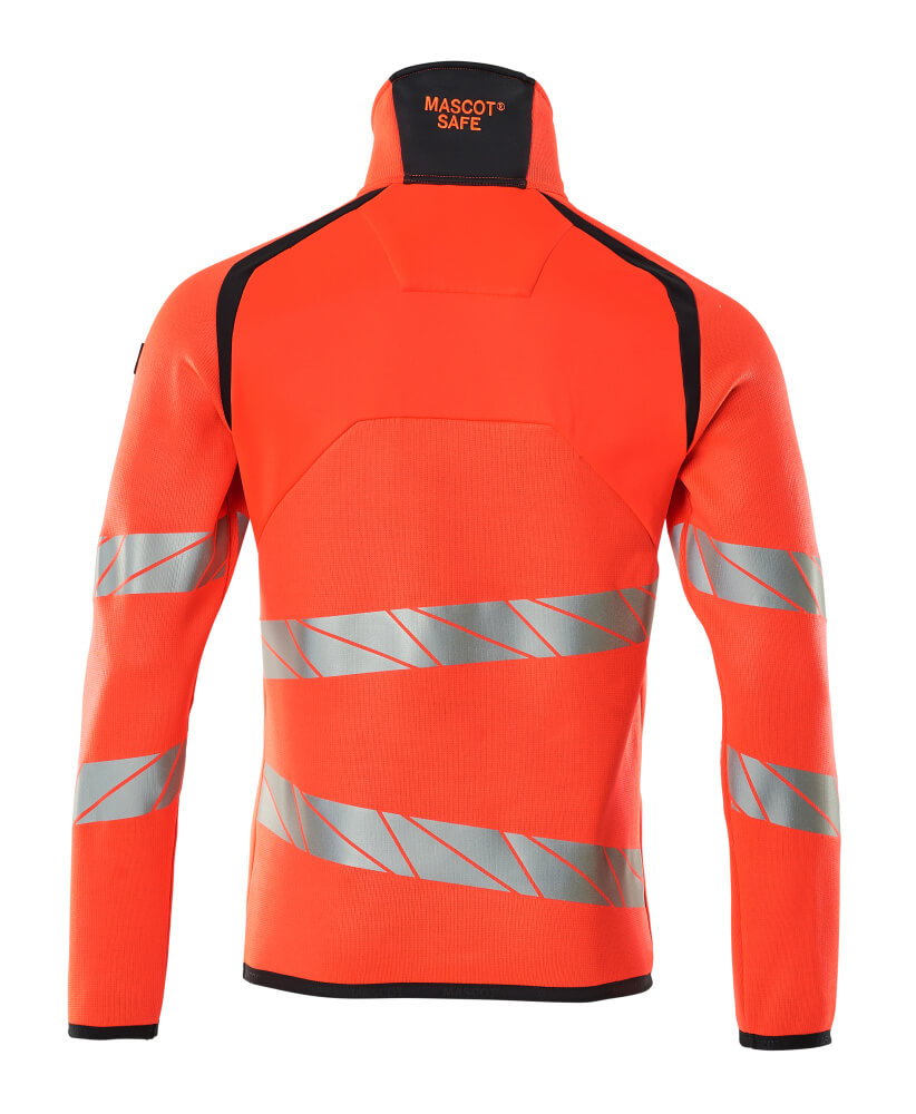 Neulepusero lyhyellä vetoketjulla - 19005-351 - hi-vis punainen/syvä tummansininen