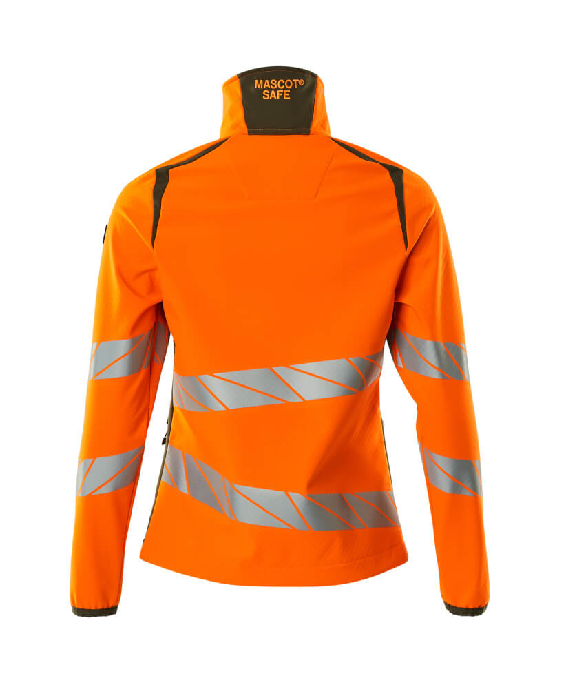 Softshell-takki - 19012-143 - hi-vis oranssi/sammaleenvihreä