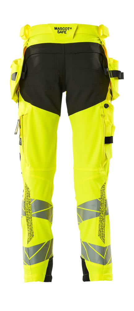 Housut riipputaskuilla - 19031-711 - hi-vis keltainen/musta