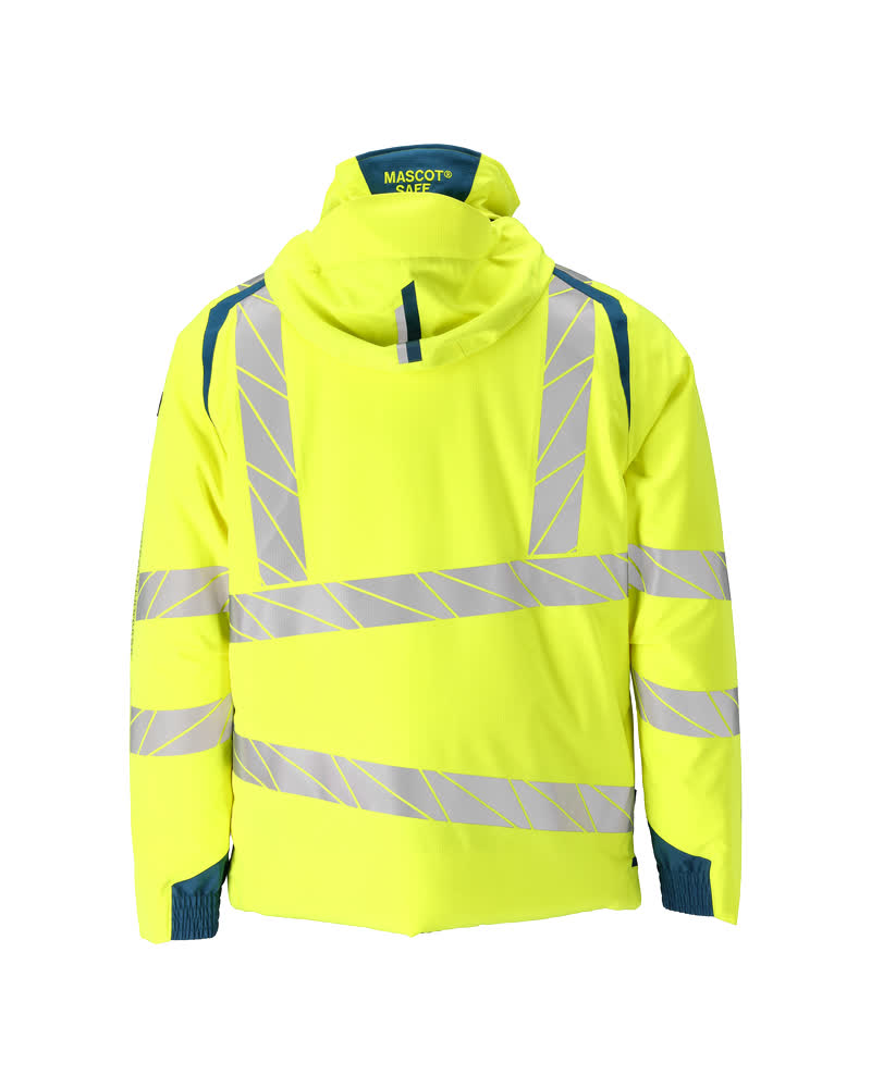 Talvitakki - 19035-449 - hi-vis keltainen/tumma petrooli