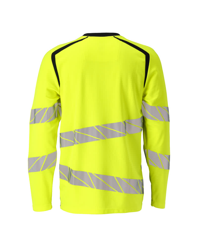 T-Paita, pitkähihainen - 19081-771 - hi-vis keltainen/tumma laivastonsininen