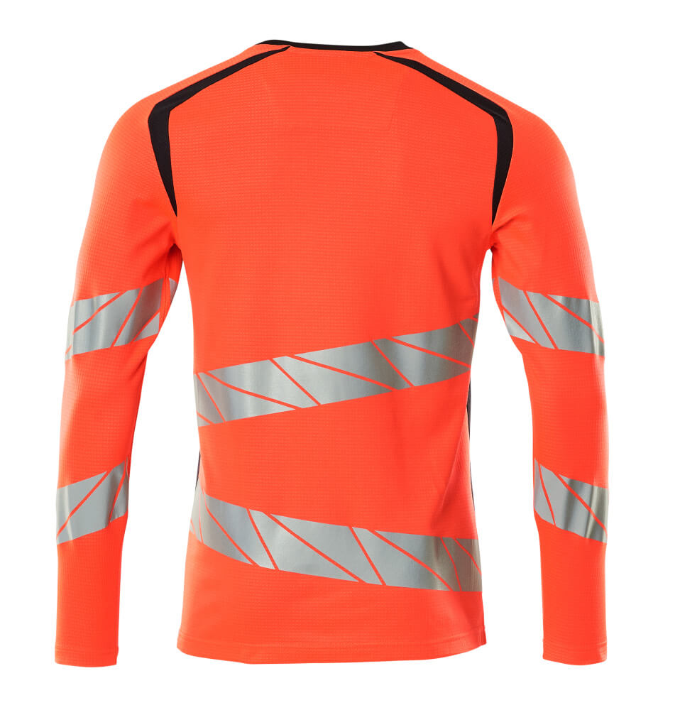 T-Paita, pitkähihainen - 19081-771 - hi-vis punainen/syvä tummansininen