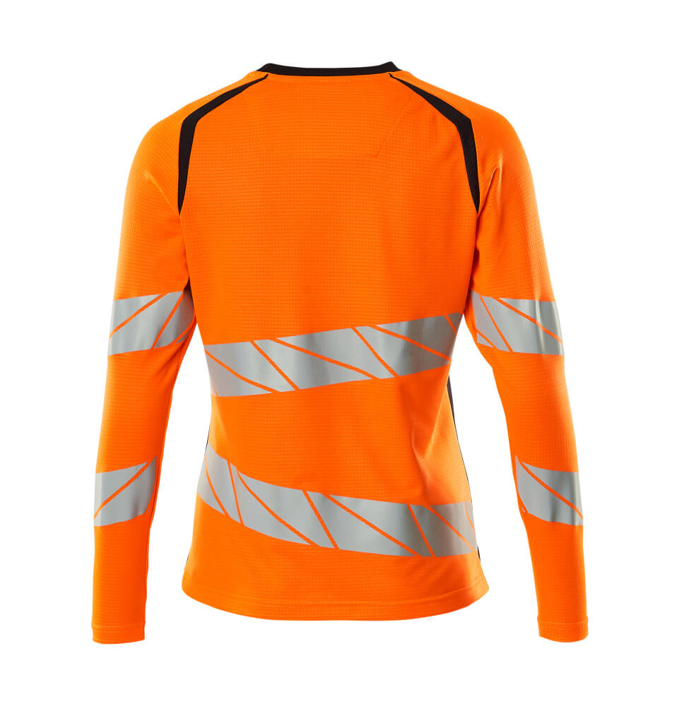 T-Paita, pitkähihainen - 19091-771 - hi-vis oranssi/tumma laivastonsininen