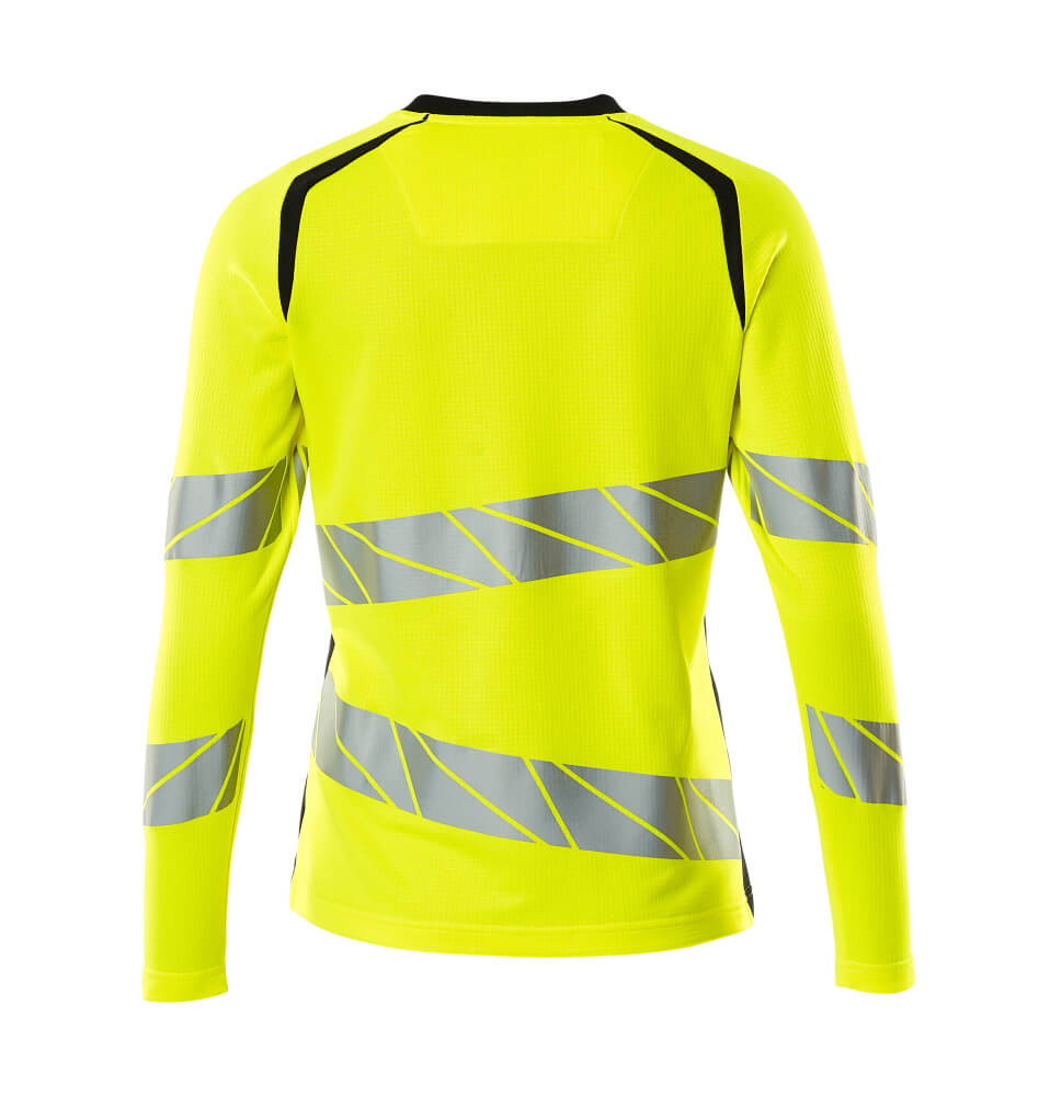 T-Paita, pitkähihainen - 19091-771 - hi-vis keltainen/tumma laivastonsininen