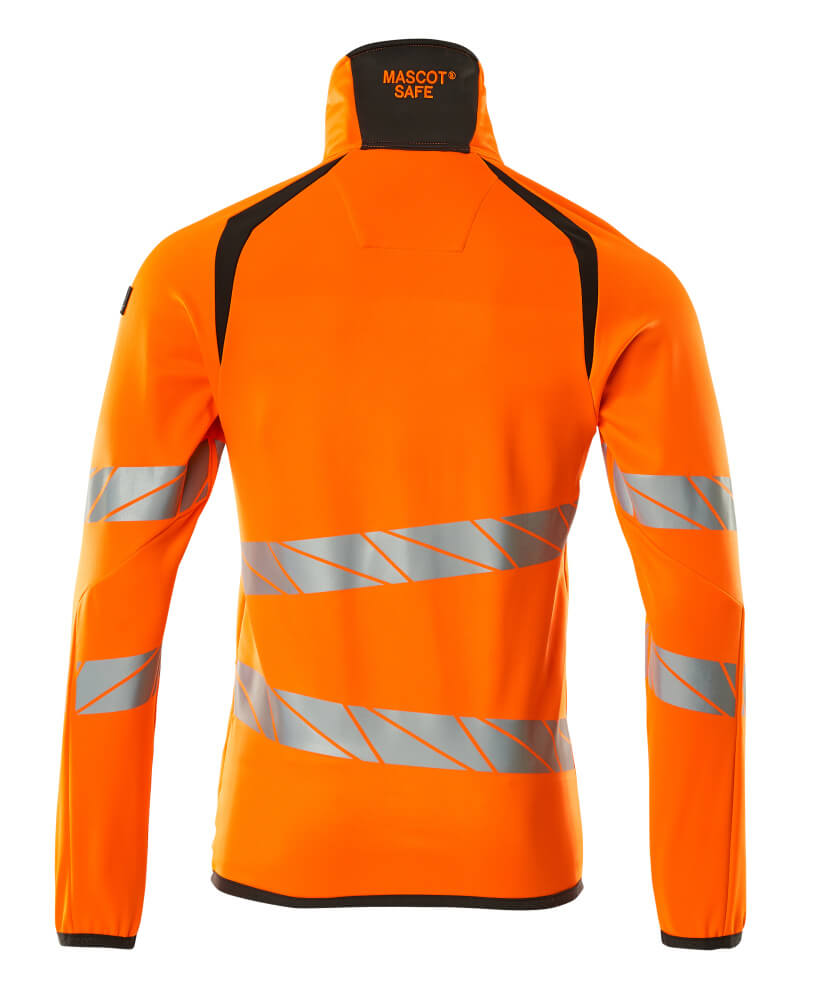 Fleecepusero vetoketjulla - 19103-315 - hi-vis oranssi/tumma antrasiitti