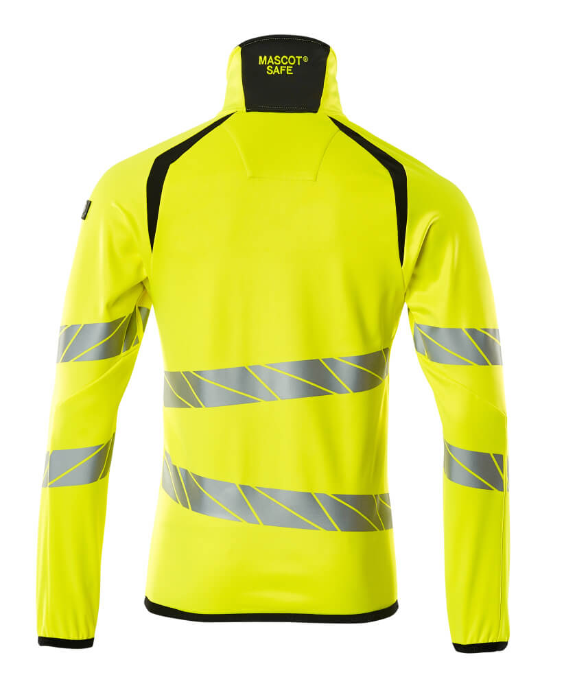 Fleecepusero vetoketjulla - 19103-315 - hi-vis keltainen/musta