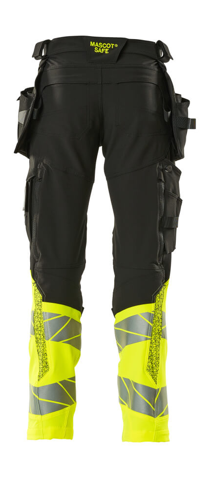 Housut riipputaskuilla - 19131-711 - musta/hi-vis keltainen