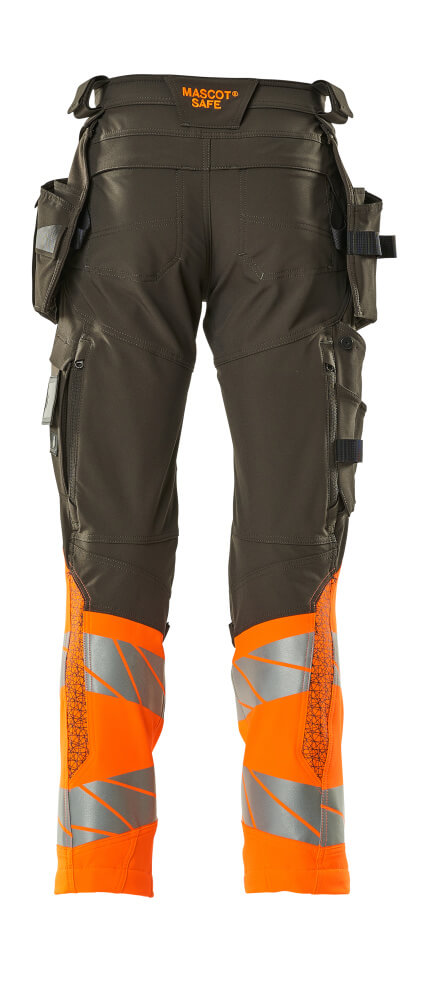 Housut riipputaskuilla - 19131-711 - tumma antrasiitti/hi-vis oranssi
