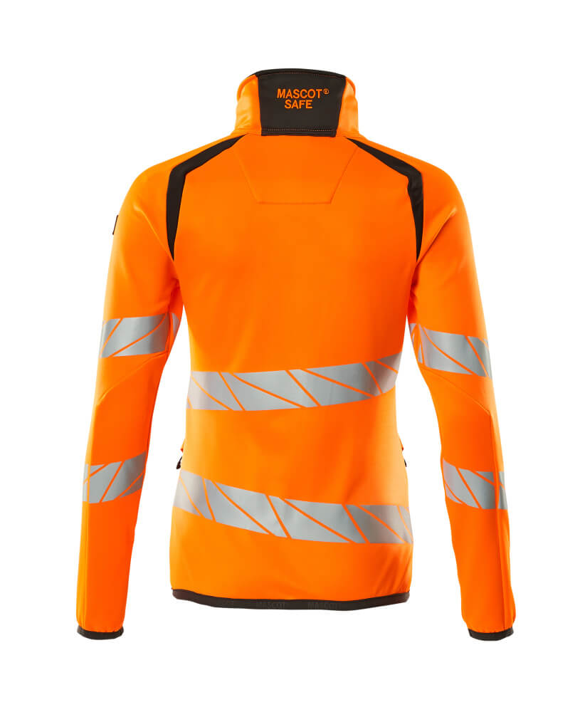 Fleecepusero vetoketjulla - 19153-315 - hi-vis oranssi/tumma antrasiitti