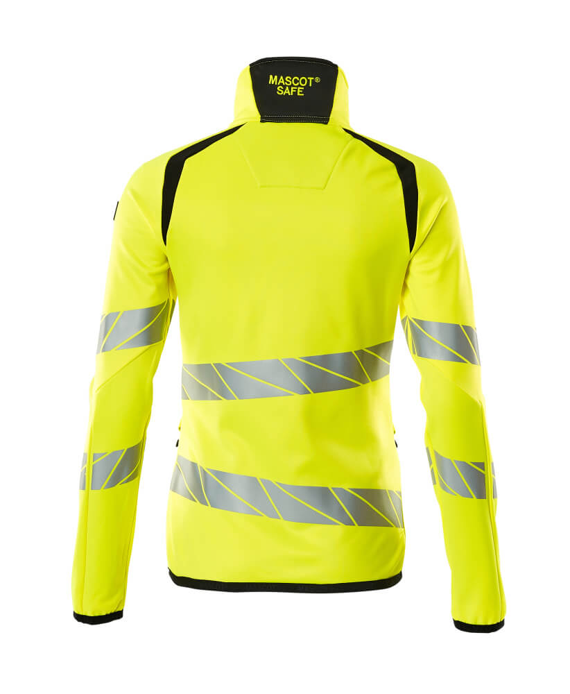Fleecepusero vetoketjulla - 19153-315 - hi-vis keltainen/musta