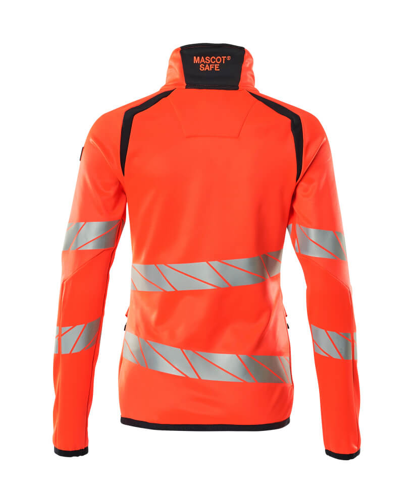 Fleecepusero vetoketjulla - 19153-315 - hi-vis punainen/syvä tummansininen