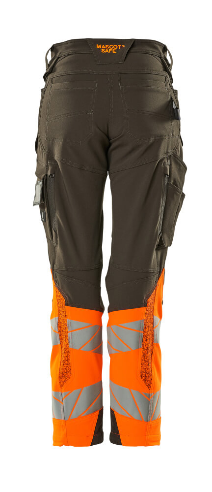 Housut polvitaskuilla - 19178-511 - tumma antrasiitti/hi-vis oranssi