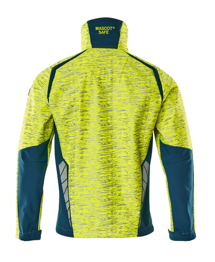 Softshell-takki - 19202-291 - hi-vis keltainen/tumma petrooli