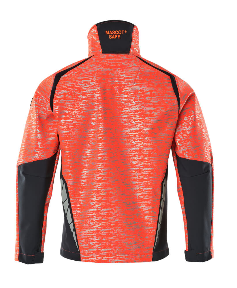 Softshell-takki - 19202-291 - hi-vis punainen/syvä tummansininen