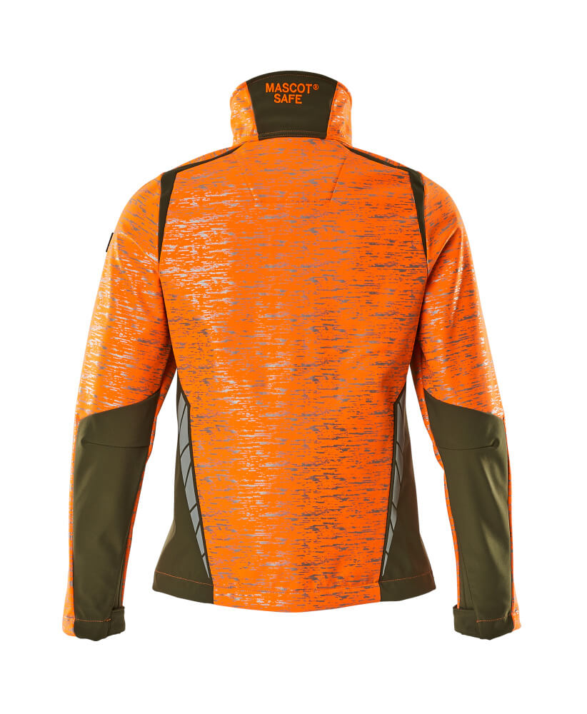 Softshell-takki - 19212-291 - hi-vis oranssi/sammaleenvihreä