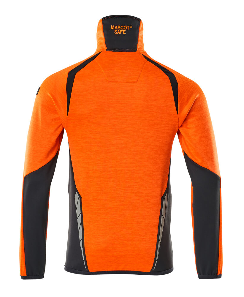 Fleecepusero lyhyellä vetoketjulla - 19303-316 - hi-vis oranssi/tumma laivastonsininen