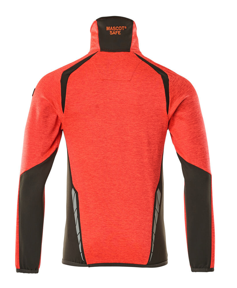 Fleecepusero lyhyellä vetoketjulla - 19303-316 - hi-vis punainen/tumma antrasiitti