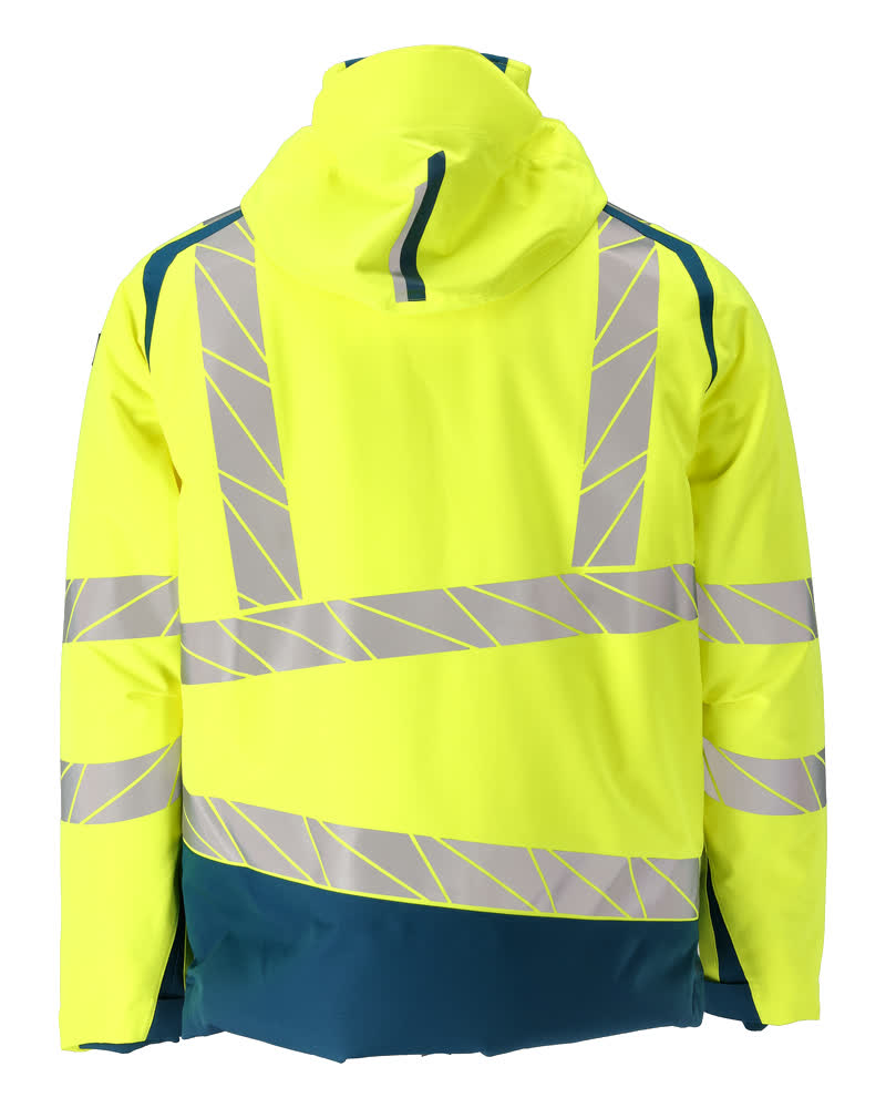 Talvitakki - 19335-231 - hi-vis keltainen/tumma petrooli