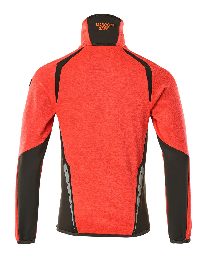 Fleecepusero vetoketjulla - 19403-316 - hi-vis punainen/tumma antrasiitti