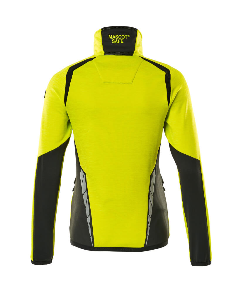 Fleecepusero vetoketjulla - 19453-316 - hi-vis keltainen/musta