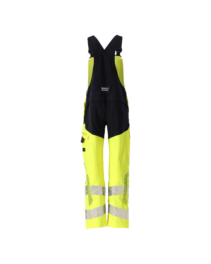 Avohaalari polvitaskuilla - 21369-281 - hi-vis keltainen/tumma laivastonsininen