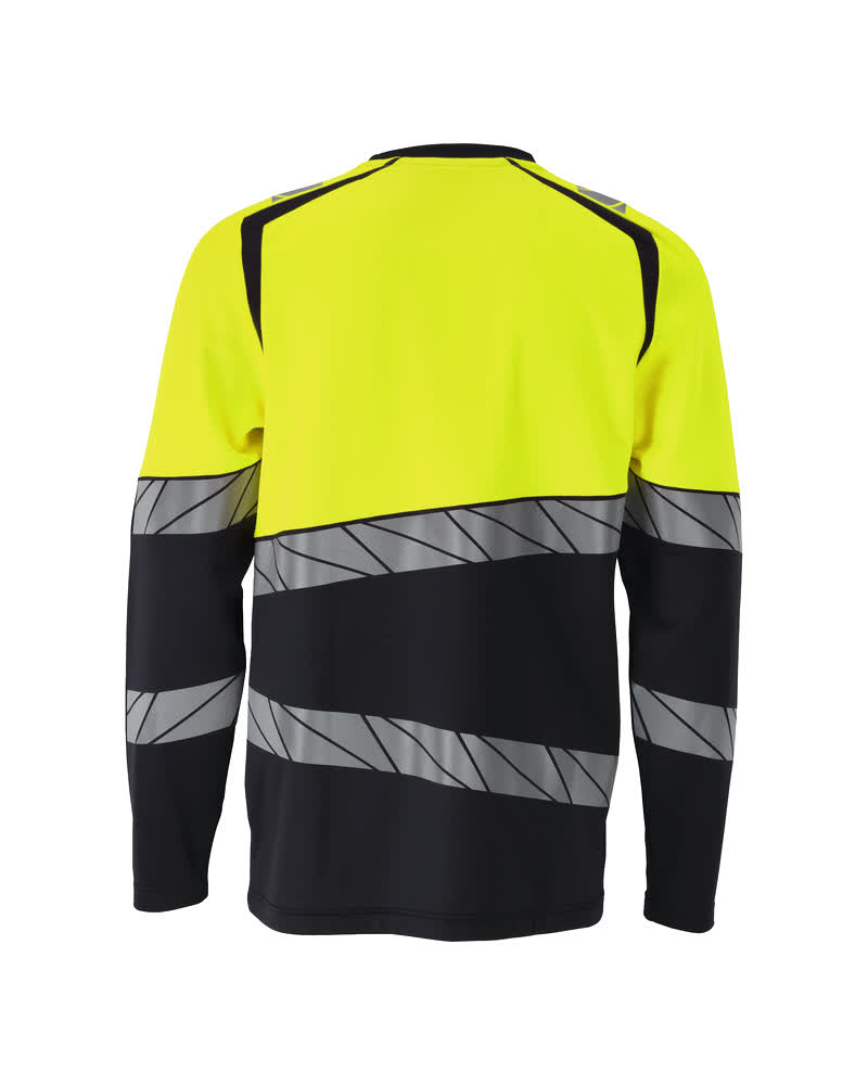T-Paita, pitkähihainen - 25081-771 - musta/hi-vis keltainen