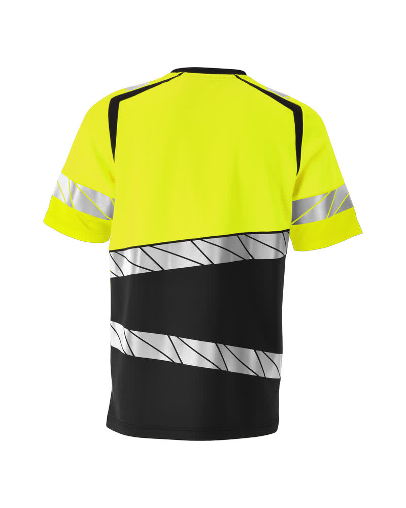 T-Paita - 25082-771 - musta/hi-vis keltainen