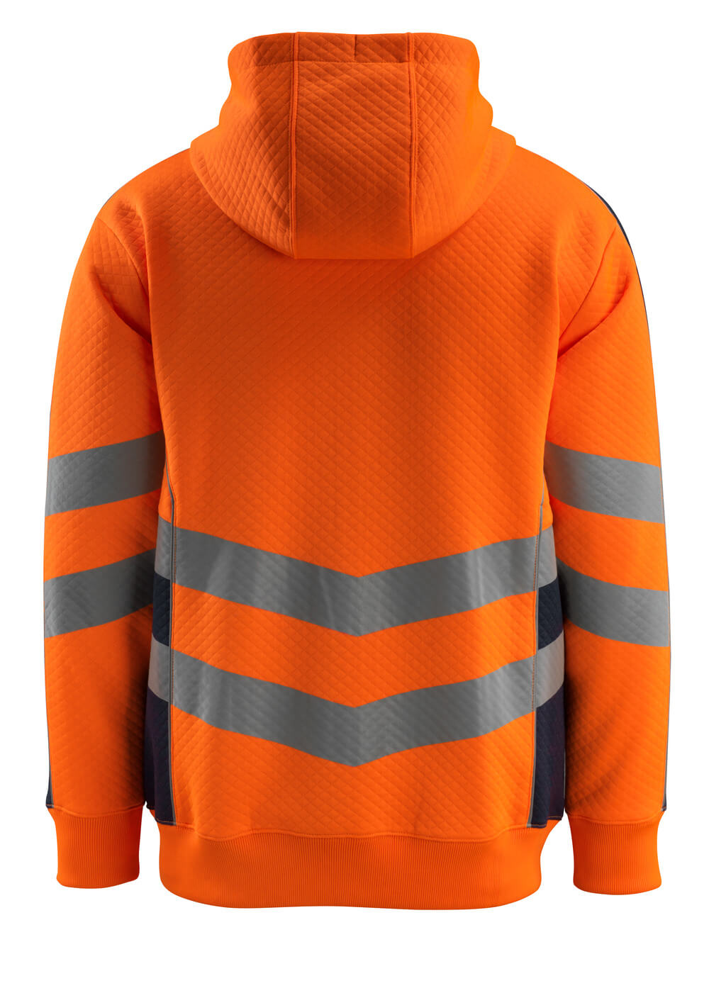 Huppari vetoketjulla - 50138-932 - hi-vis oranssi/tumma laivastonsininen