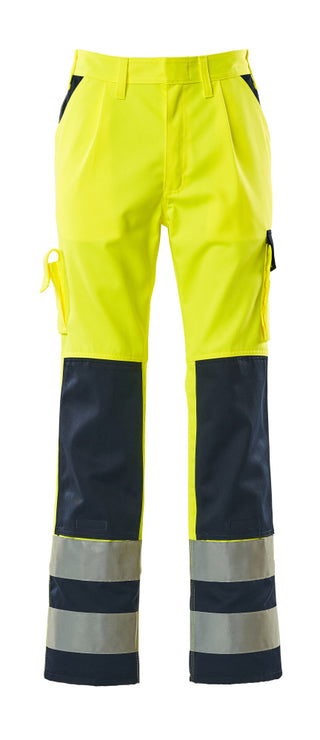 Housut polvitaskuilla - 07179-470 - hi-vis keltainen/tummansininen
