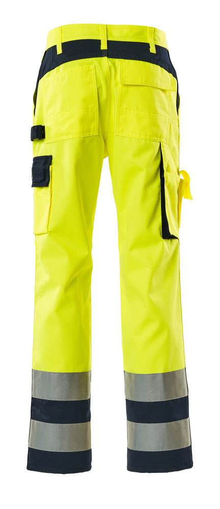 Housut polvitaskuilla - 07179-470 - hi-vis keltainen/tummansininen