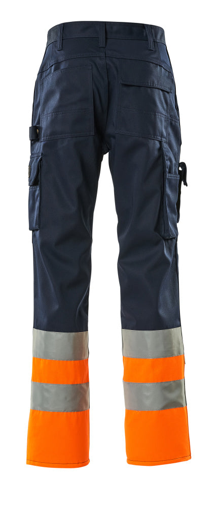 Housut polvitaskuilla - 12379-430 - tummansininen/hi-vis oranssi
