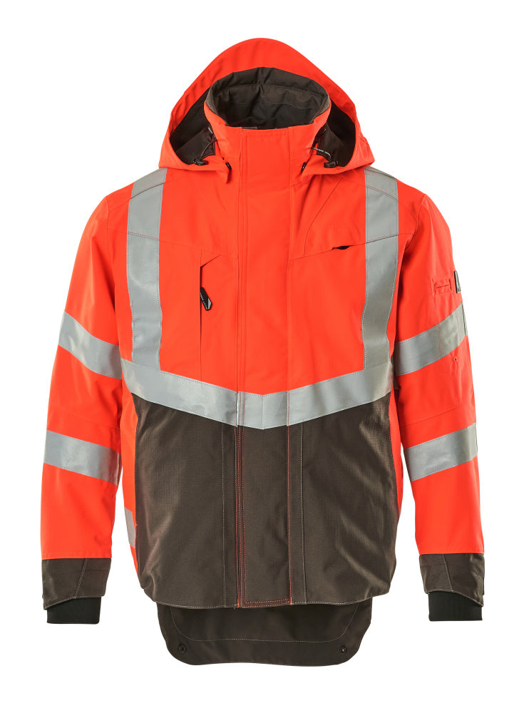 Kuoritakki - 15501-231 - hi-vis punainen/tumma antrasiitti