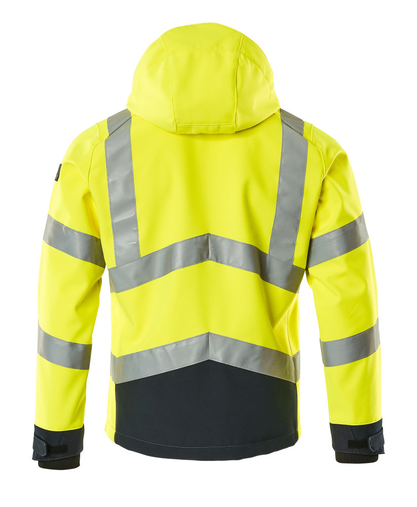 Softshell-takki - 15502-246 - hi-vis keltainen/tumma laivastonsininen