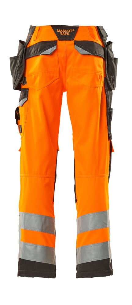 Housut riipputaskuilla - 15531-860 - hi-vis oranssi/tumma antrasiitti