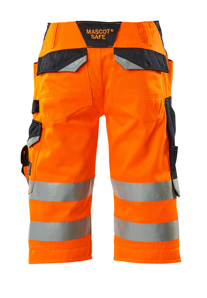 Shortsit, pitkät - 15549-860 - hi-vis oranssi/tumma laivastonsininen