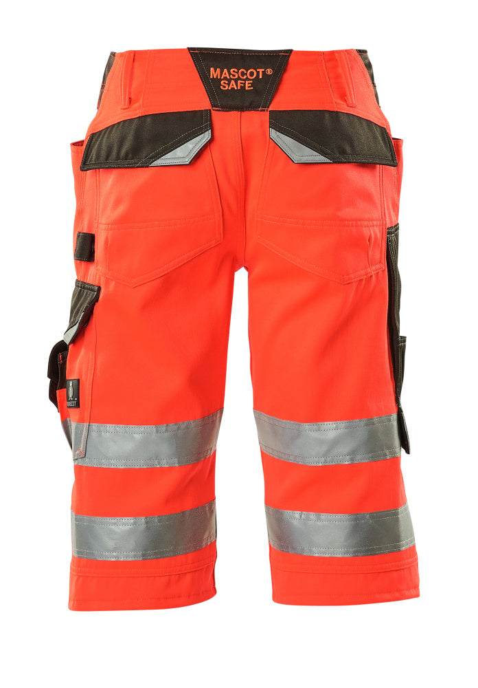 Shortsit, pitkät - 15549-860 - hi-vis punainen/tumma antrasiitti