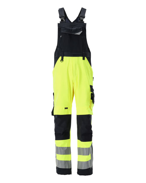 Avohaalari polvitaskuilla - 15569-860 - hi-vis keltainen/tumma laivastonsininen