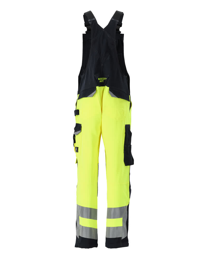 Avohaalari polvitaskuilla - 15569-860 - hi-vis keltainen/tumma laivastonsininen