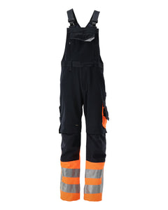Avohaalari polvitaskuilla - 15669-860 - tumma laivastonsininen/hi-vis oranssi