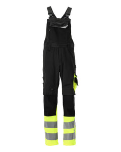 Avohaalari polvitaskuilla - 15669-860 - musta/hi-vis keltainen