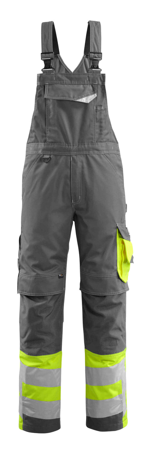 Avohaalari polvitaskuilla - 15669-860 - tumma antrasiitti/hi-vis keltainen