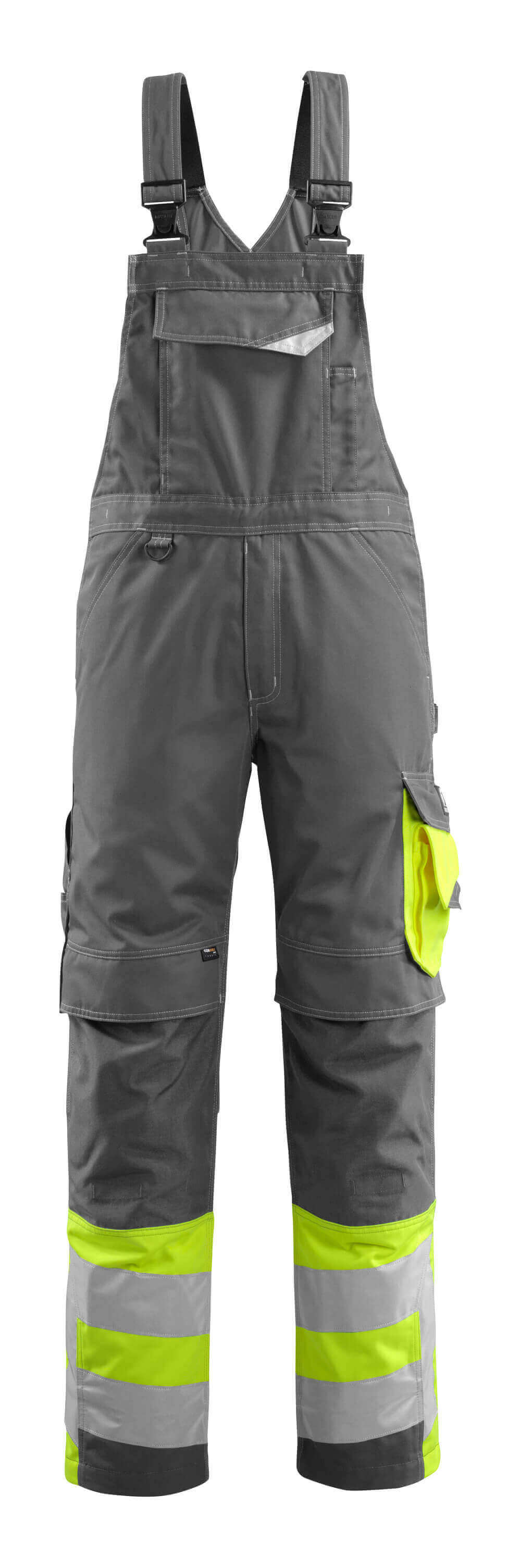 Avohaalari polvitaskuilla - 15669-860 - tumma antrasiitti/hi-vis keltainen