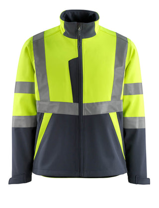 Softshell-takki - 15902-253 - hi-vis keltainen/tumma laivastonsininen